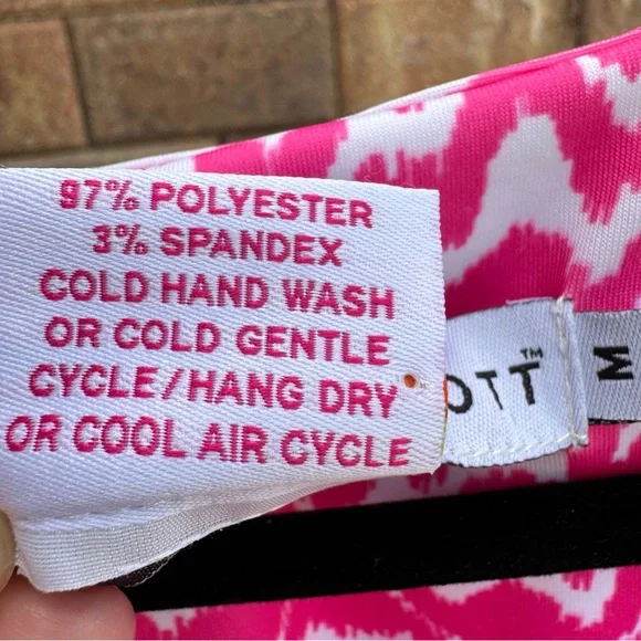 Gretchen Scott Design Vibrant Pink and White Midi Dress Size M - Picture 3 of 5